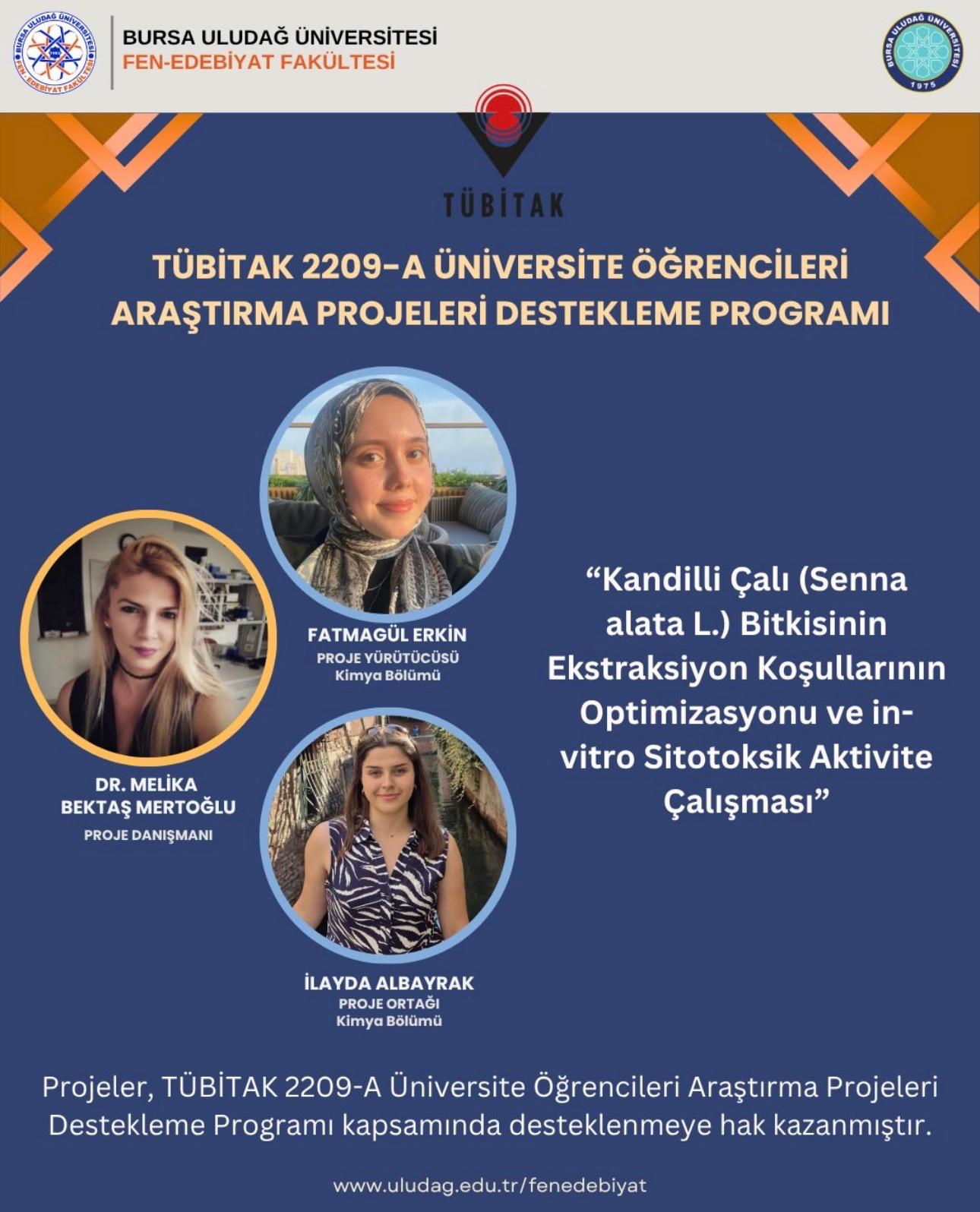 Bölümümüzden TÜBİTAK 2209-A/B Programında Başarı